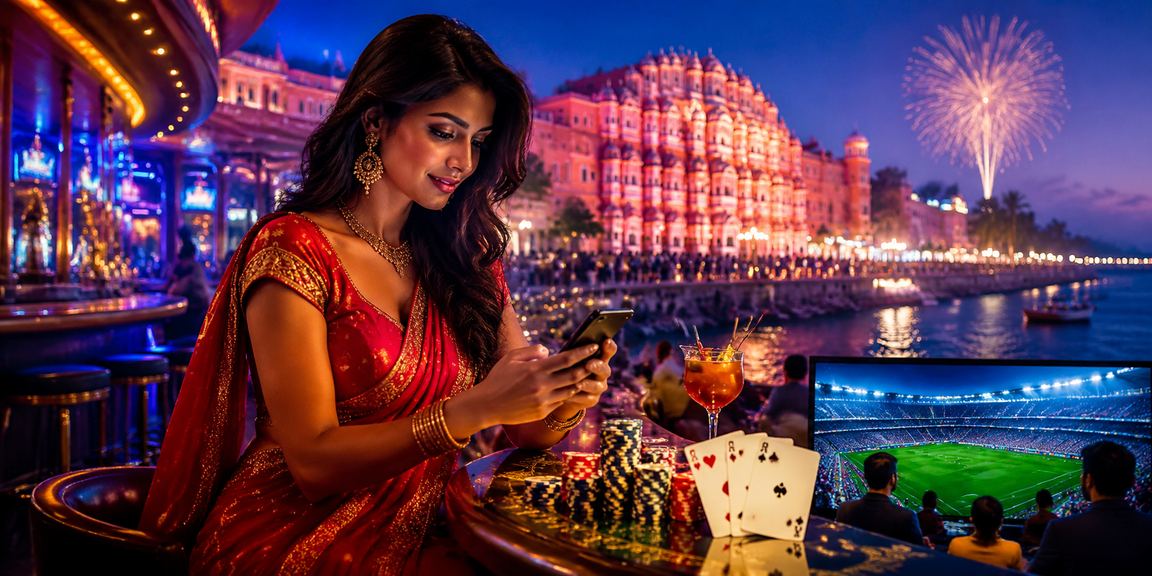 Jaipur Hawa Mahal with poker playing people